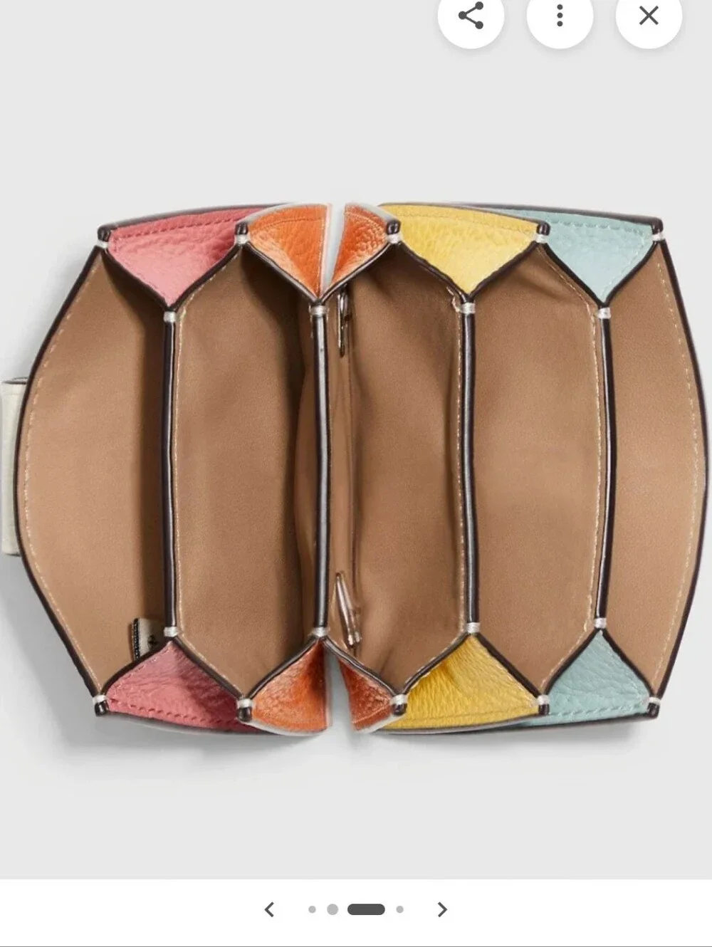 Coach Accordion Colorblock Card Case in Pink, Orange, Yellow, Blue, Brown